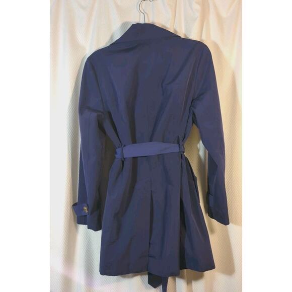 London Fog Women's Purple Raincoat Size Medium Button up/Belted85 - Picture 3 of 9
